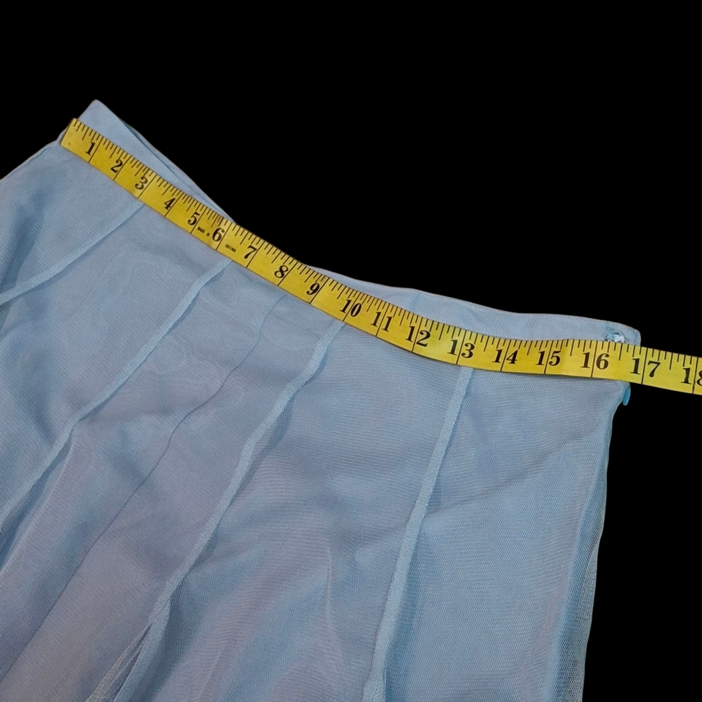 Together Blue Chiffon Ruffel Tiered Mesh High-Waisted Maxi Skirt Women Size 12 - Picture 15 of 16
